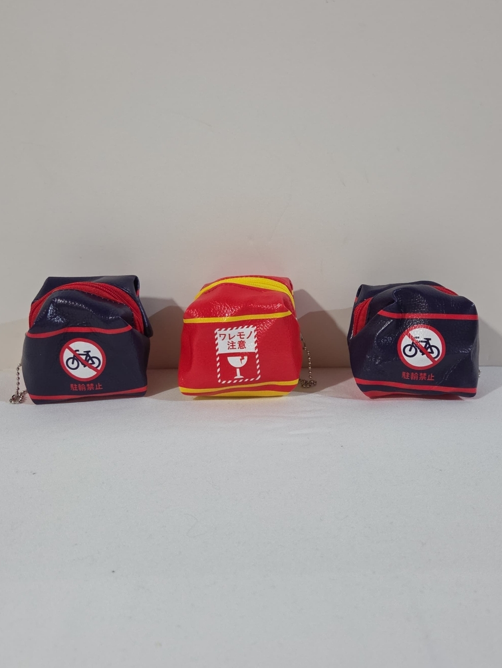 set of 3 mini warning sign coin purses